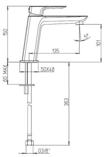 Смеситель для раковины Paini Nove 09CR205ME хром